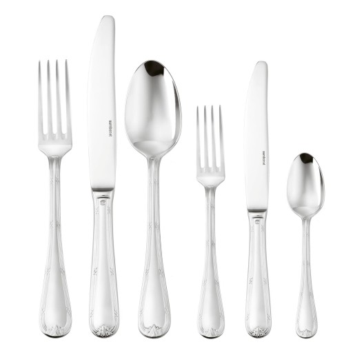 Set tacamuri Sambonet Ruban Croise Solid Handle  36 piese  inox placat cu argint