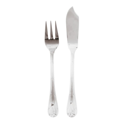 Set tacamuri peste Sambonet Ruban Croise Solid Handle  24 piese  inox placat cu argint