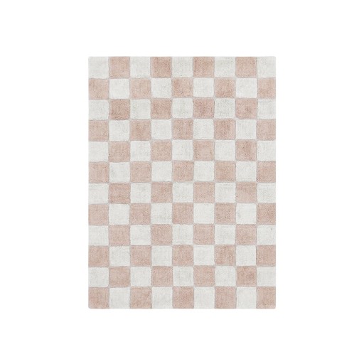Covor roz deschis/crem lavabil/țesut manual din bumbac 120x160 cm Kitchen Tiles Rose – Lorena Canals