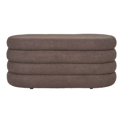 Bancă maro cu tapițerie din țesătură bouclé Dartford – House Nordic