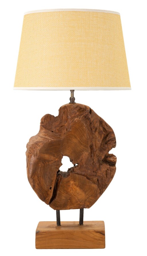 Lampa de masa Kepala, Mauro Ferretti, 1 x E27, 40W, 35x69 cm, tec reciclat, lucrat manual, model unicat, maro