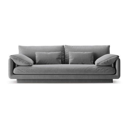 Canapea gri deschis cu tapițerie din catifea 220 cm Torino – Micadoni