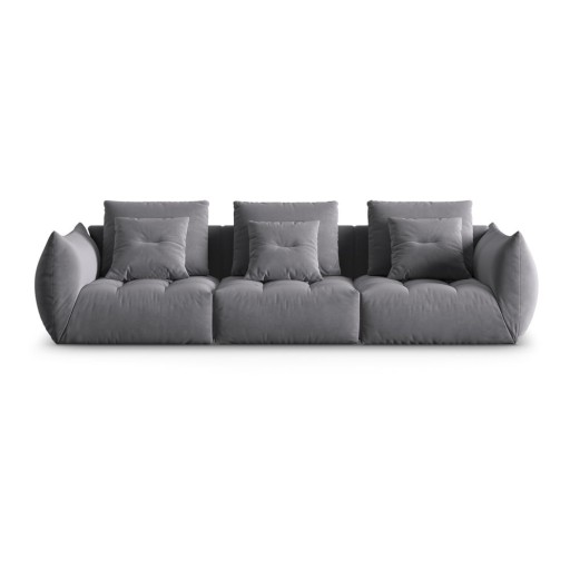 Canapea gri închis cu tapițerie din catifea 332 cm Bloom – Micadoni
