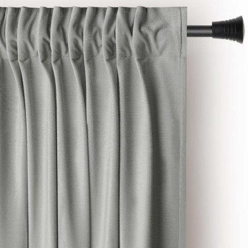 Draperie gri deschis dimout (semi-opacă) din catifea 140x270 cm Pleat – Restilo