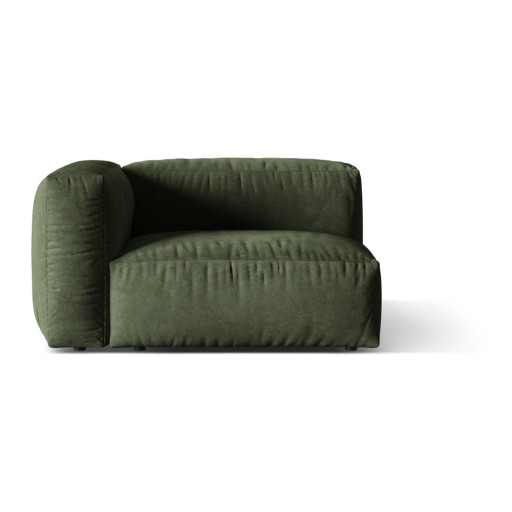 Modul pentru canapea modulară verde cu tapițerie din catifea (cu colț pe partea stângă) Martina – Micadoni