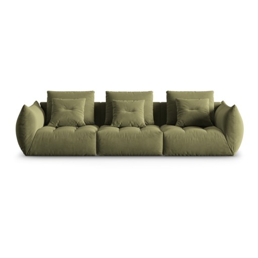 Canapea verde-deschis cu tapițerie din catifea 332 cm Bloom – Micadoni
