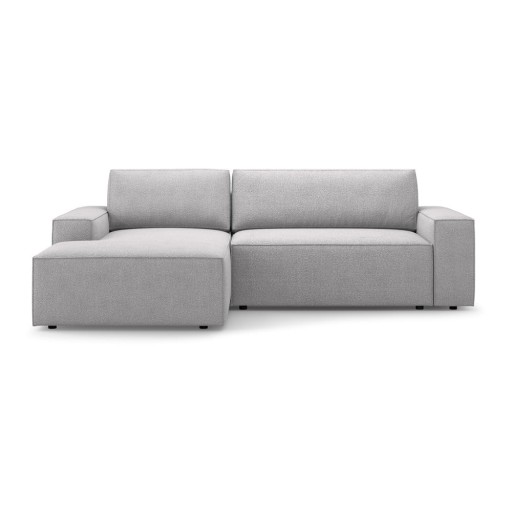 Colțar gri deschis extensibil cu tapițerie din țesătură bouclé (cu colț pe partea stângă ) Jodie – Micadoni Home
