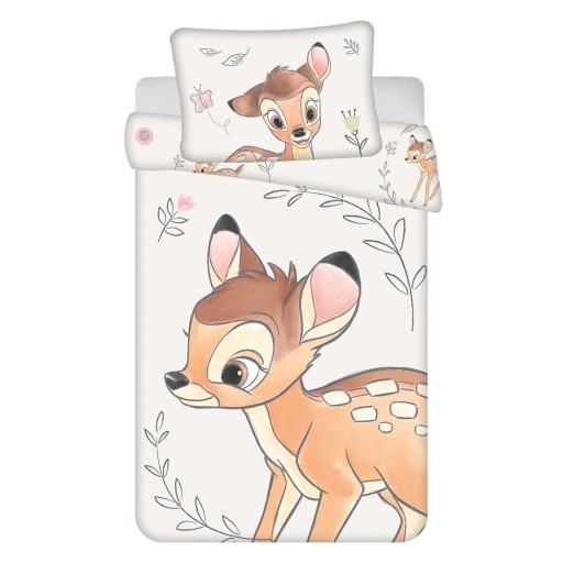 Lenjerie de pat pentru copii din bumbac pentru pătuț 100x135 cm Bambi "Beige" – Jerry Fabrics