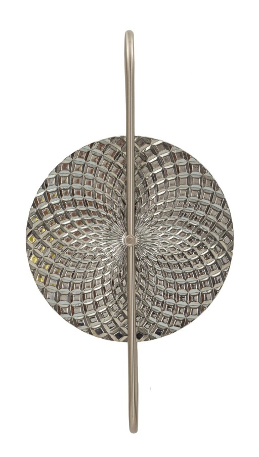 Aplica de perete Silvery, Mauro Ferretti, 2 x E14, 40W, 28x15x54 cm, sticla/fier, argintiu