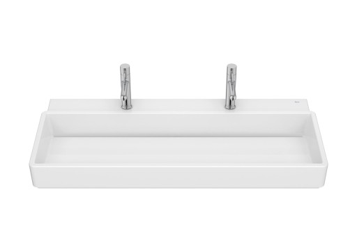 Lavoar dublu Roca Tura 100x43cm  fara orificiu preaplin  alb