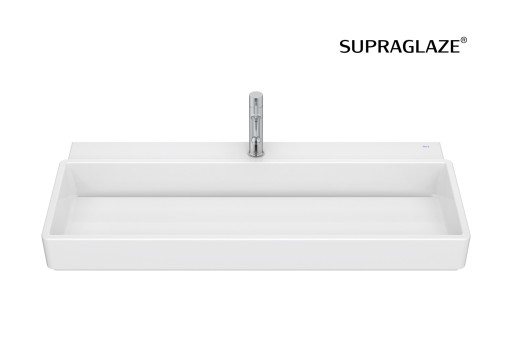 Lavoar Roca Tura 100x43cm  fara orificiu preaplin  alb Supraglaze