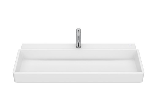 Lavoar Roca Tura 100x43cm  fara orificiu preaplin  alb mat