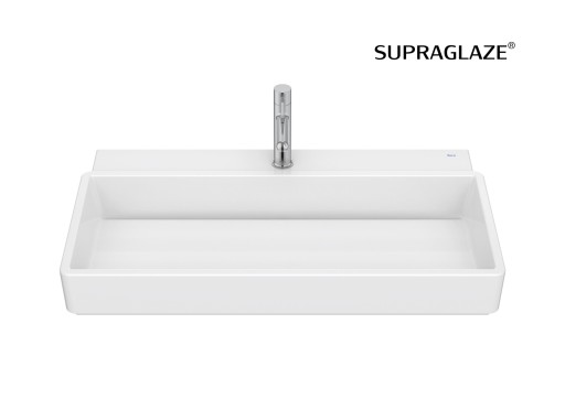 Lavoar Roca Tura 80x43cm  fara orificiu preaplin  alb Supraglaze