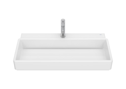 Lavoar Roca Tura 80x43cm  fara orificiu preaplin  alb