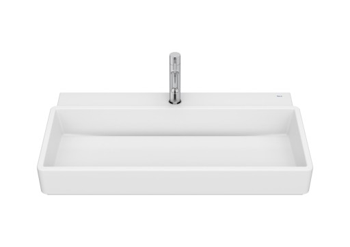 Lavoar Roca Tura 80x43cm  fara orificiu preaplin  alb mat