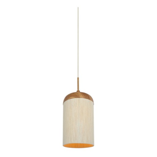 Lustră în culoare naturală cu abajur textil ø 27,5 cm Dania – Light & Living