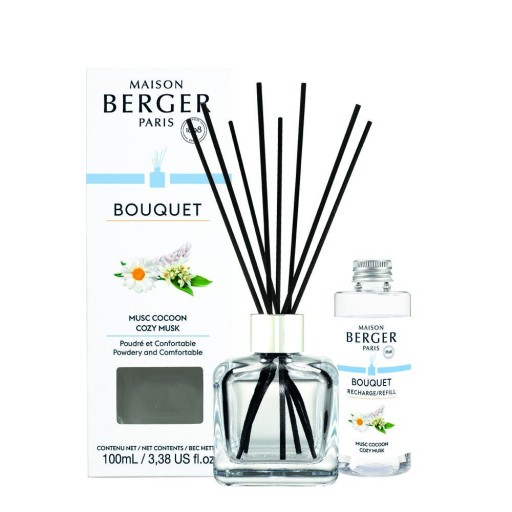 Difuzor parfum camera Maison Berger Ice Cube cu parfum  Musc Cocoon 100ml