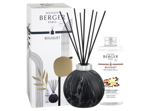 Difuzor parfum camera Maison Berger Marbrure Noir cu parfum Poussiere d'Ambre 180ml