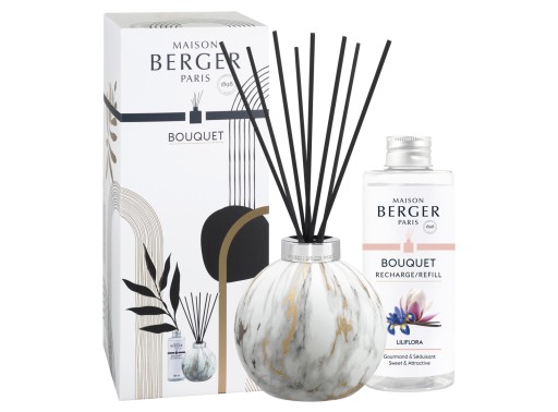 Difuzor parfum camera Maison Berger Marbrure White cu parfum Liliflora 180ml