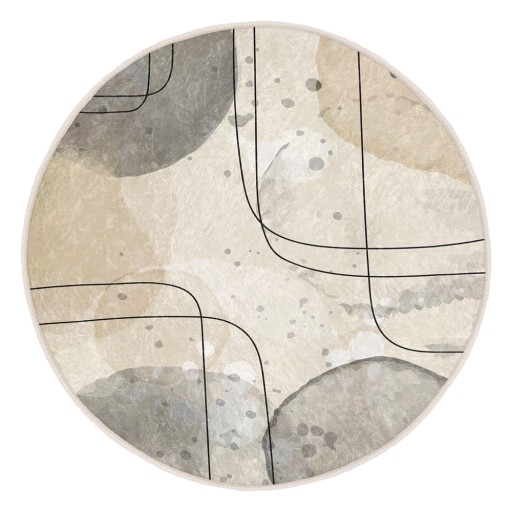 Covor bej lavabil rotund ø 80 cm Simple Lines – Mila Home