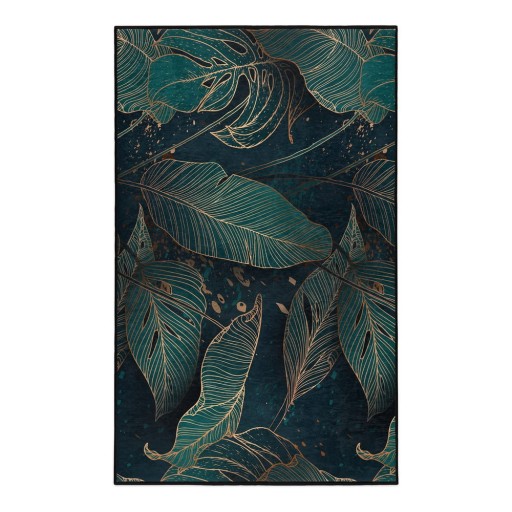 Covor culoare petrol lavabil 160x230 cm Midnight Jungle – Mila Home