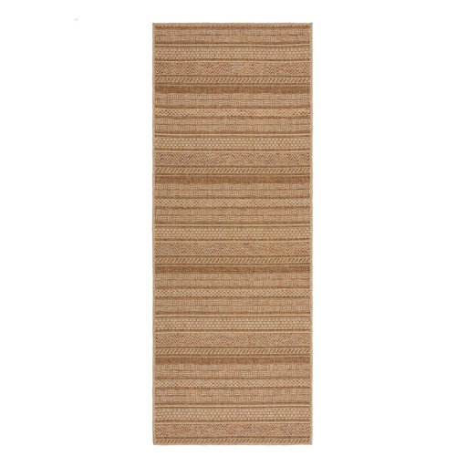 Covor tip traversă de exterior în culoare naturală 80x230 cm Farah Stripe – Flair Rugs