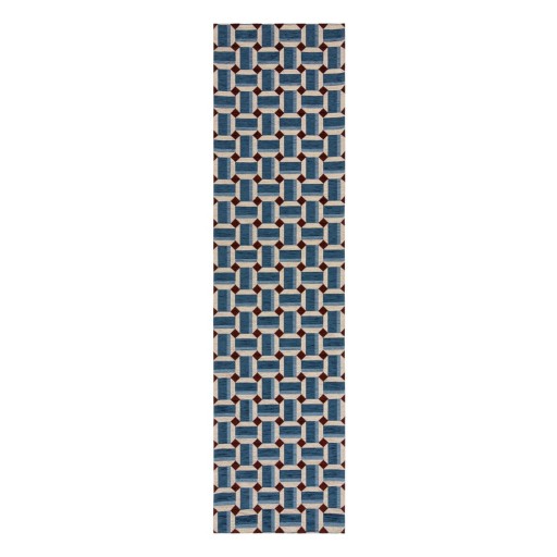 Covor tip traversă albastru 60x230 cm Lennox Geometric – Flair Rugs