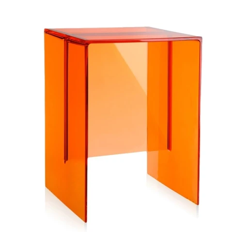 Taburet Kartell Max-Beam  design Ludovica & Roberto Palomba  27x33cm  h 47cm  tangerin transparent