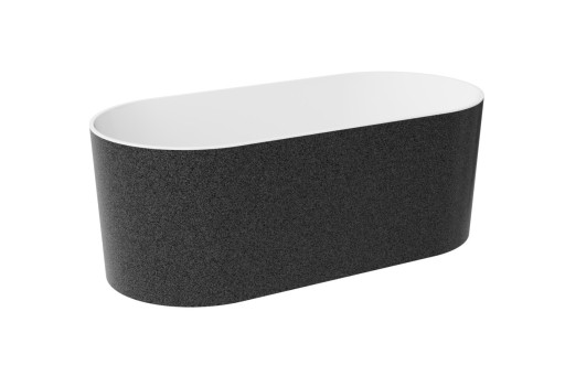 Cada ovala freestanding Besco Lova Glam 160x74cm  mineral DuraBe  ventil click-clack crom  grafit