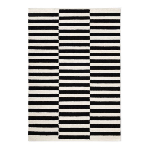 Covor negru-alb reversibil/țesut manual din lână 120x180 cm Donna – Hanse Home