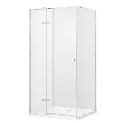 Cabina de dus Besco Pixa Chrome 90 L  90x90cm  orientare stanga  profile crom