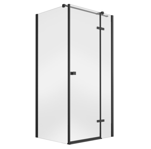 Cabina de dus Besco Pixa Black 90 P  90x90cm  orientare dreapta  profile negru mat