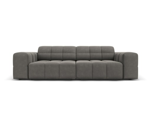 Canapea 3 locuri, Jennifer-51, Micadoni Home, 204x102x70 cm, catifea, gri deschis
