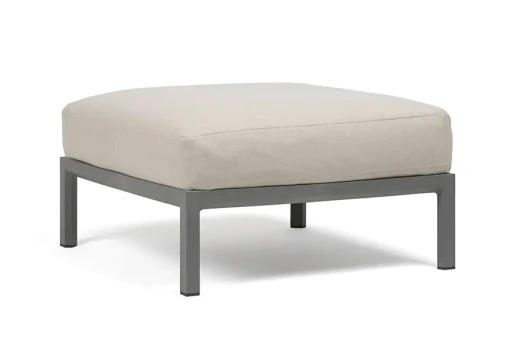 Pouf exterior Nardi Maximo 82.5x82.5cm  cadru gri Basalto  perna alb Perla Sunbrella