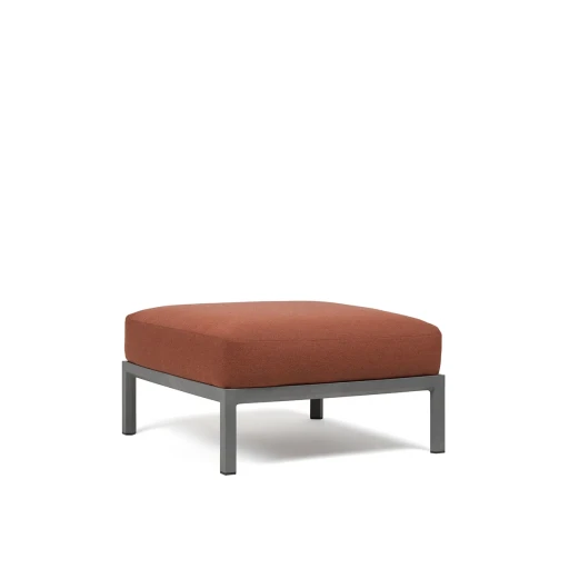 Pouf exterior Nardi Maximo 82.5x82.5cm  cadru gri Basalto  perna maro Cannella Sunbrella