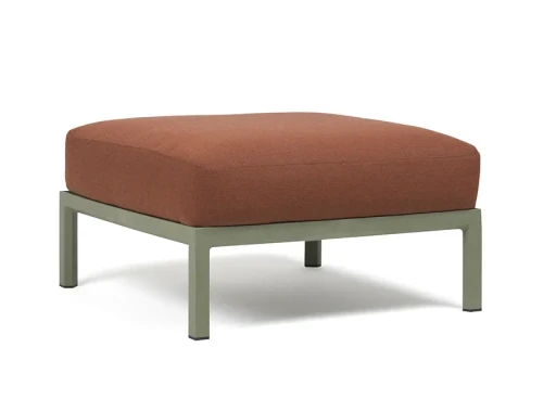 Pouf exterior Nardi Maximo 82.5x82.5cm  cadru verde Cactus  perna maro Cannella Sunbrella