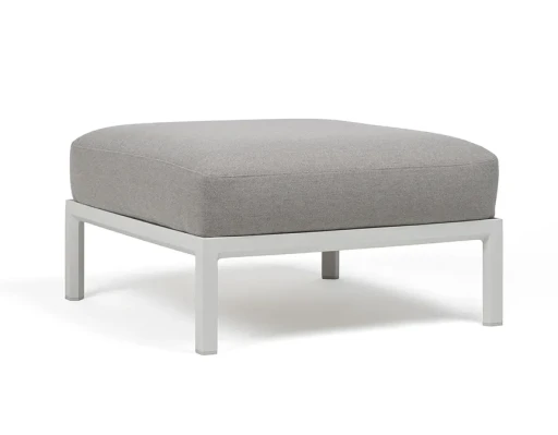 Pouf exterior Nardi Maximo 82.5x82.5cm  cadru alb Gesso  perna gri Lava Sunbrella