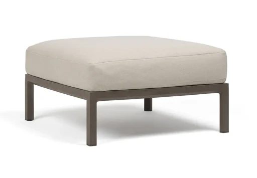Pouf exterior Nardi Maximo 82.5x82.5cm  cadru maro Terra  perna alb Perla Sunbrella