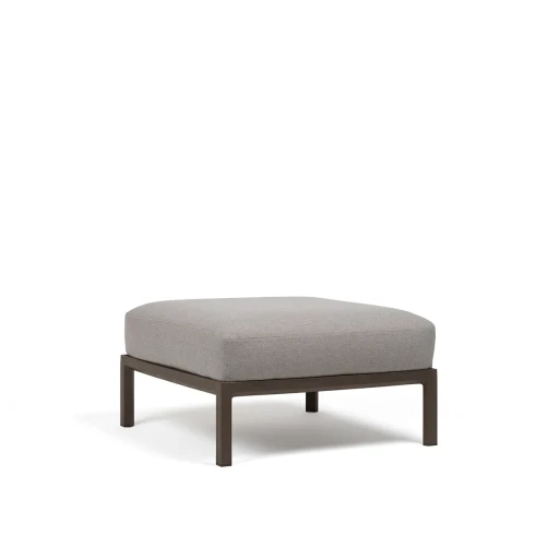 Pouf exterior Nardi Maximo 82.5x82.5cm  cadru maro Terra  perna gri Lava Sunbrella