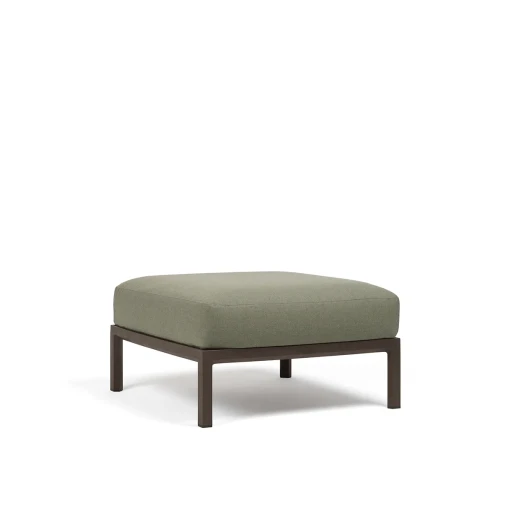 Pouf exterior Nardi Maximo 82.5x82.5cm  cadru maro Terra  perna verde Timo Sunbrella