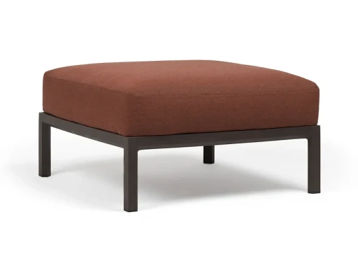 Pouf exterior Nardi Maximo 82.5x82.5cm  cadru maro Terra  perna maro Cannella Sunbrella
