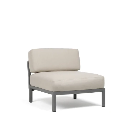 Element central Nardi Maximo  cadru gri Basalto  perne alb Perla Sunbrella