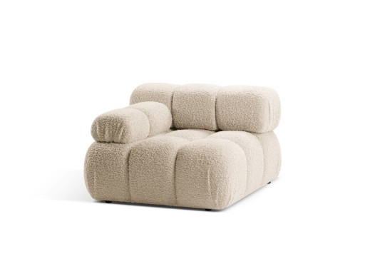 Modul stanga pentru canapea, 1 loc, Bellis-213, Micadoni Home, 94x94x70 cm, tesatura boucle, bej deschis
