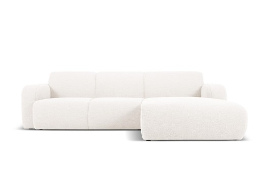 Coltar dreapta 4 locuri, Molino-101, Micadoni Home, 250x170x72 cm, tesatura boucle, alb