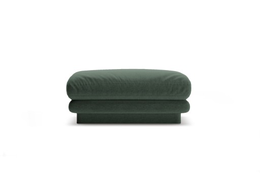 Taburet, Torino-211, Micadoni Home, 80x80x41 cm, tesatura structurata chenille, verde muschi