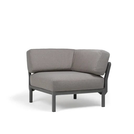 Element de colt Nardi Maximo  cadru gri Basalto  perne gri Lava Sunbrella