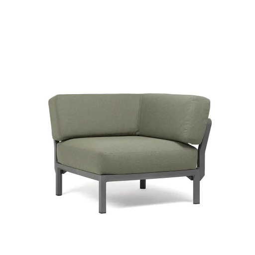Element de colt Nardi Maximo  cadru gri Basalto  perne verde Timo Sunbrella