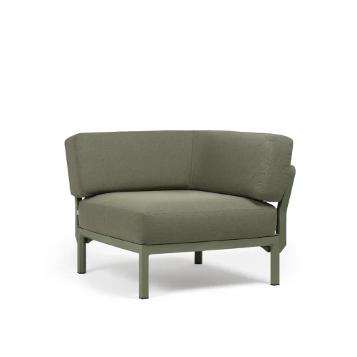 Element de colt Nardi Maximo  cadru verde Cactus  perne verde Timo Sunbrella