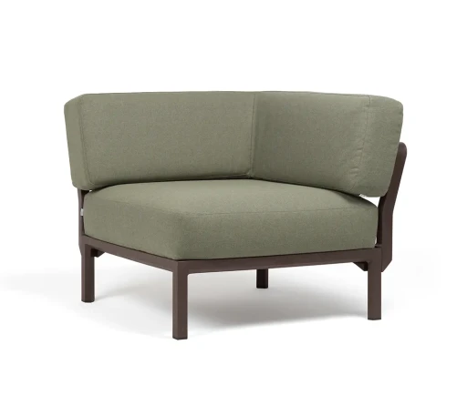 Element de colt Nardi Maximo  cadru maro Terra  perne verde Timo Sunbrella