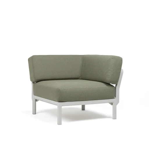 Element de colt Nardi Maximo  cadru alb Gesso  perne verde Timo Sunbrella